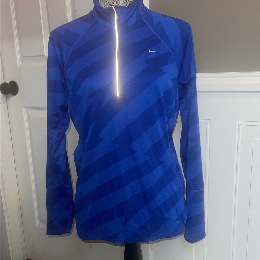 Nike Blue Patterned Long Sleeve running top DRI-FIT L